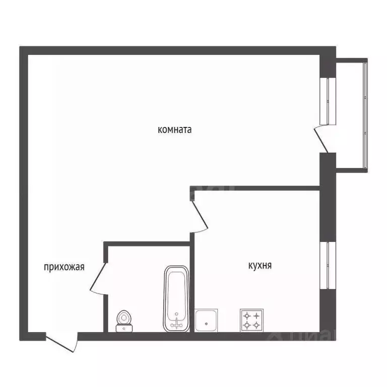 1-к кв. Красноярский край, Красноярск ул. Щорса, 6 (35.9 м) - Фото 2