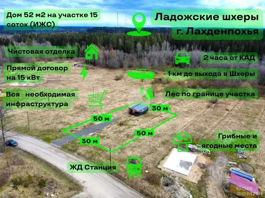Дом в Карелия, Лахденпохья Полевая ул., 20 (52 м) - Фото 1