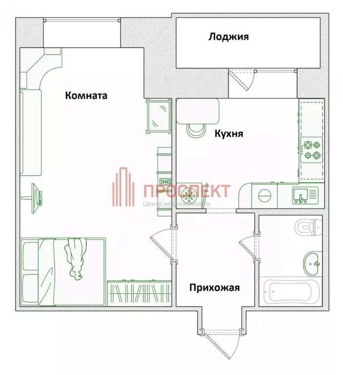 1-к кв. Пензенская область, Пенза Колхозная ул., 112 (37.2 м) - Фото 2