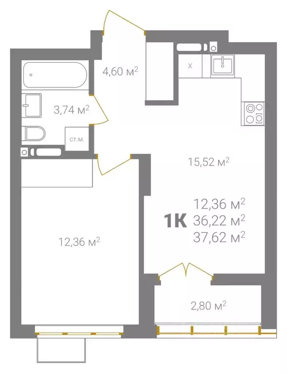 1-к кв. Нижегородская область, Нижний Новгород Ветеринарная ул. (37.62 ... - Фото 2