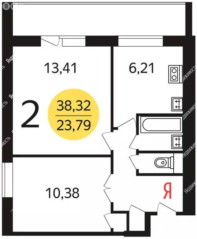2-комнатная квартира: Москва, улица Красного Маяка, 7к1 (37.6 м) - Фото 1