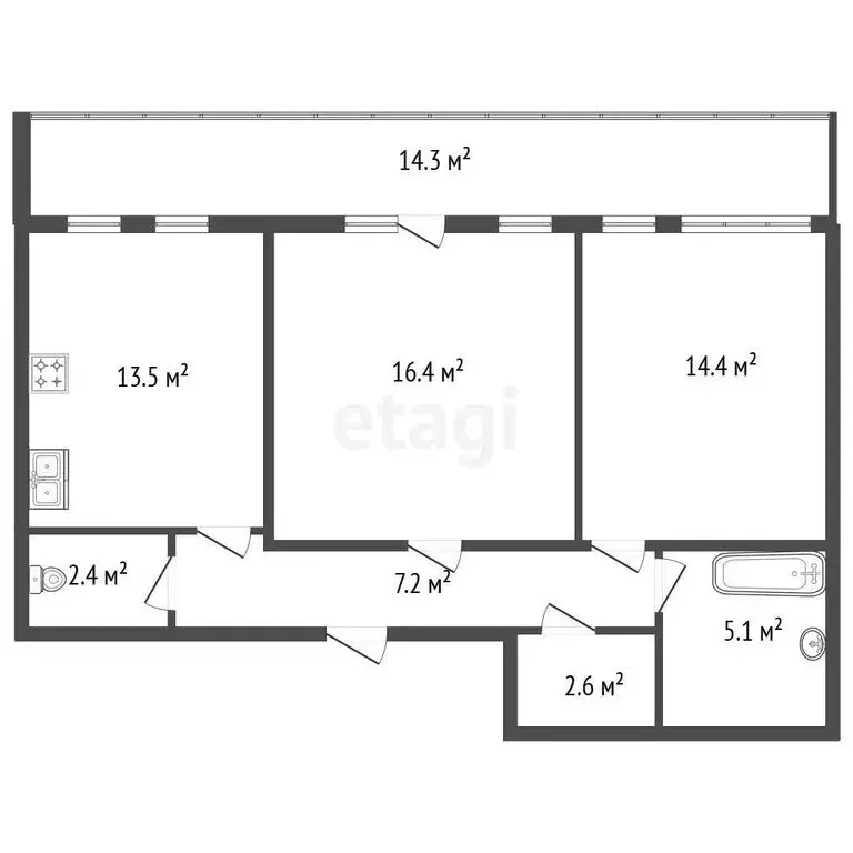 2-комнатная квартира: Санкт-Петербург, Большой Сампсониевский ... - Фото 1