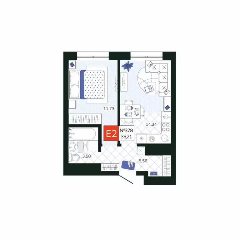 1-к кв. Тульская область, Тула Мясново мкр, Желания жилой комплекс ... - Фото 1