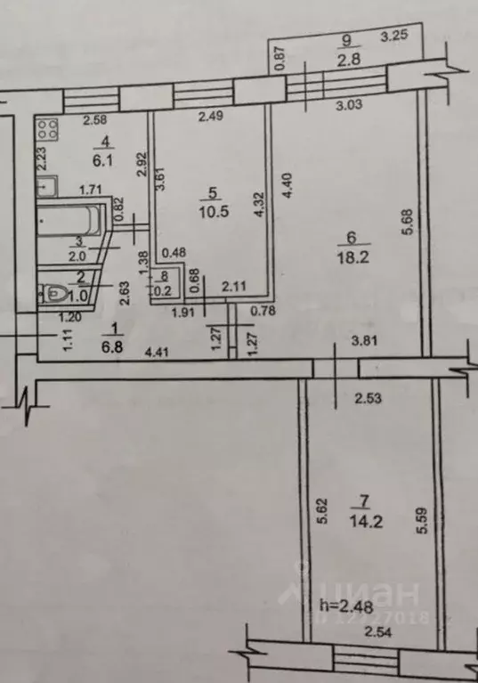 3-к кв. Башкортостан, Стерлитамак ул. Худайбердина, 67 (59.0 м) - Фото 2