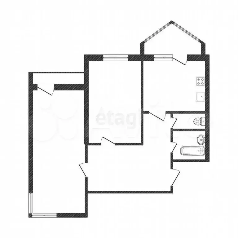 2-к. квартира, 60 м, 4/7 эт. - Фото 0