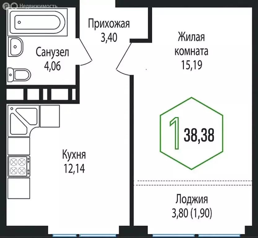 1-комнатная квартира: Краснодар, Обрывная улица, 132/1к1 (38.38 м) - Фото 0
