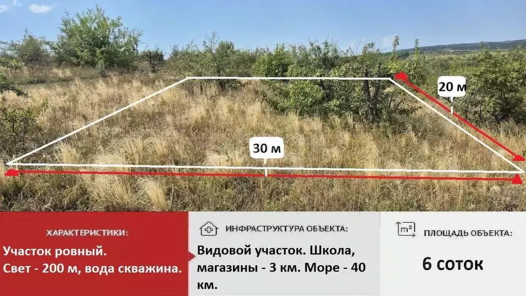 Участок в Крым, Симферопольский район, Перовское с/пос, с. Клиновка ... - Фото 0