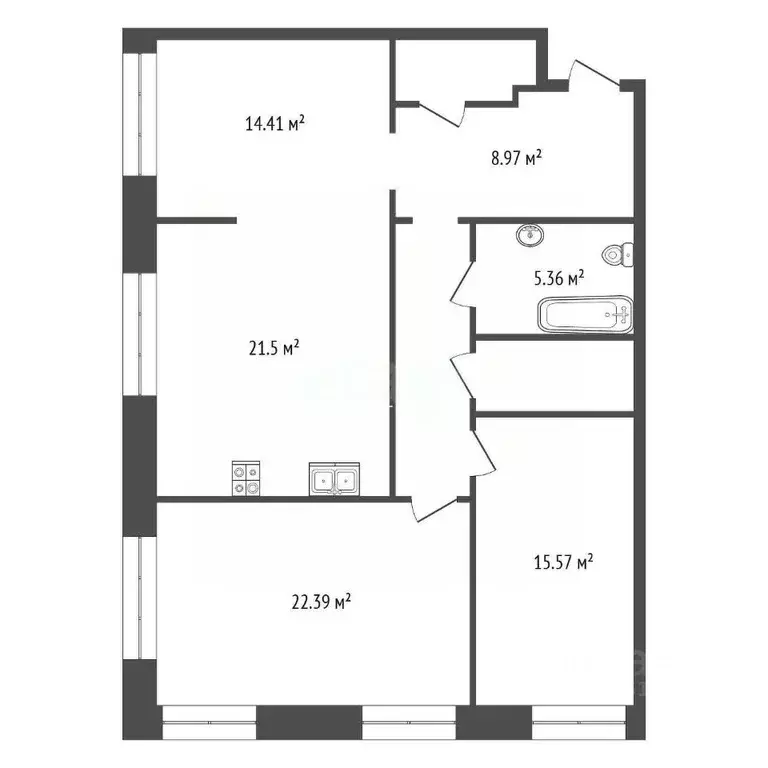 3-к кв. Ставропольский край, Пятигорск Оранжерейная ул. (100.6 м) - Фото 1