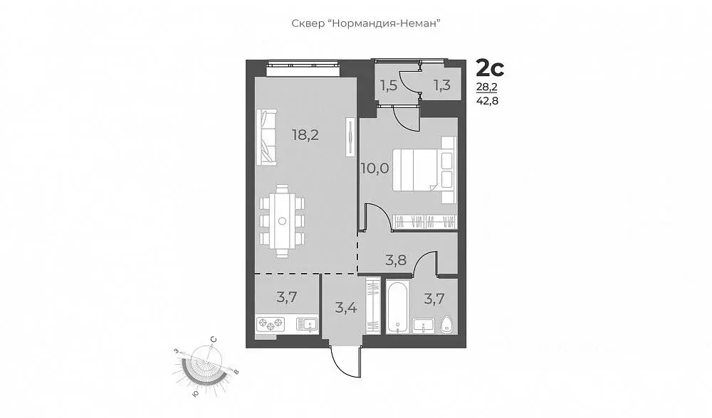 1-к кв. Новосибирская область, Новосибирск ул. Аэропорт, 49 (45.6 м) - Фото 1