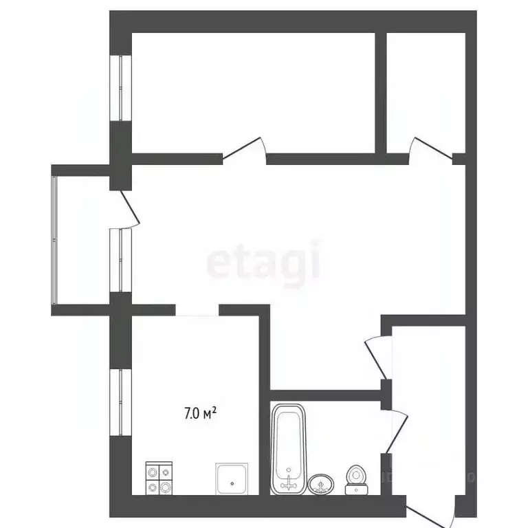 2-к кв. Тюменская область, Тюмень ул. Мельникайте, 109 (43.2 м) - Фото 2