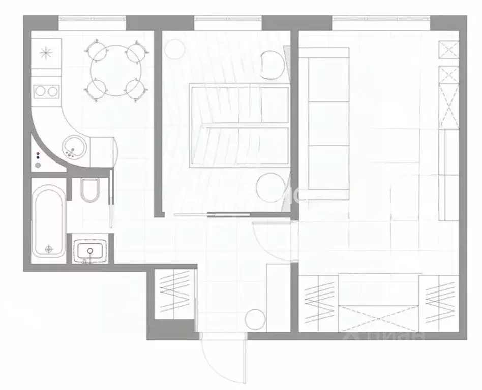 2-к кв. Пензенская область, Городище Московская ул., 35 (44.6 м) - Фото 2
