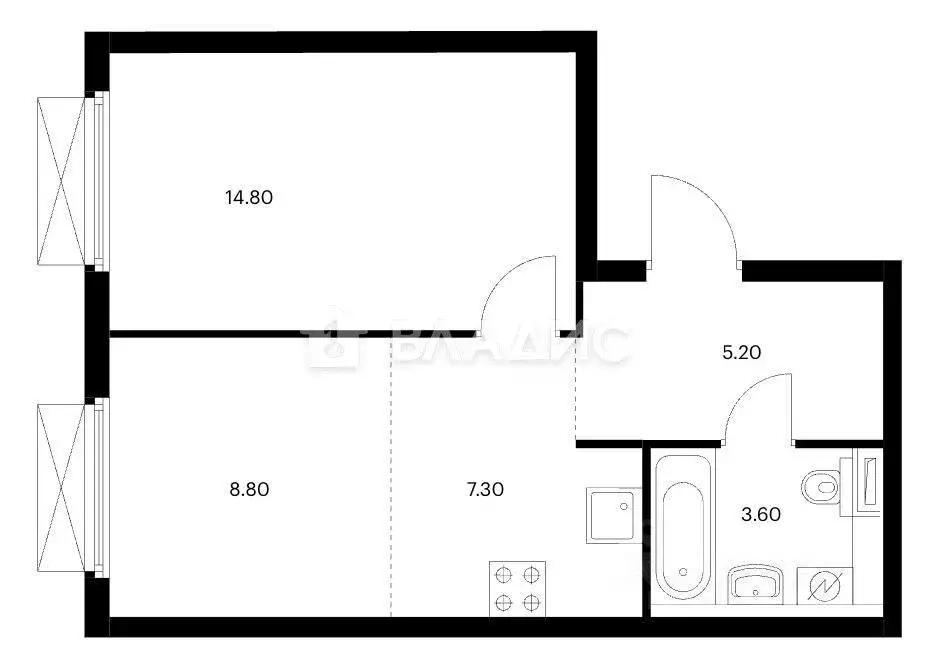 1-к кв. Москва Кольская ул., 8к1 (40.0 м) - Фото 2
