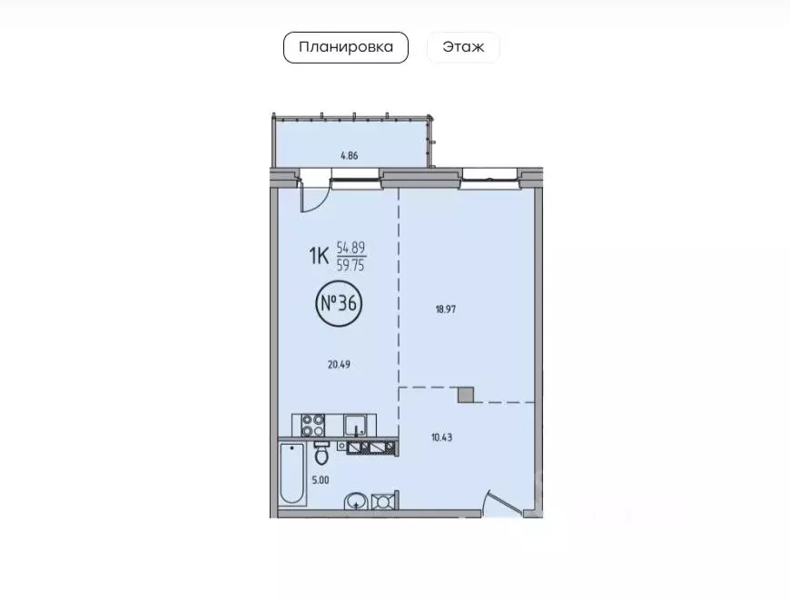 2-к кв. Иркутская область, Иркутск Байкальская ул., 428 (59.8 м) - Фото 1