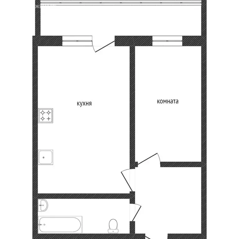 1-комнатная квартира: Бизино, улица Ремонтников, 29 (29.9 м) - Фото 1