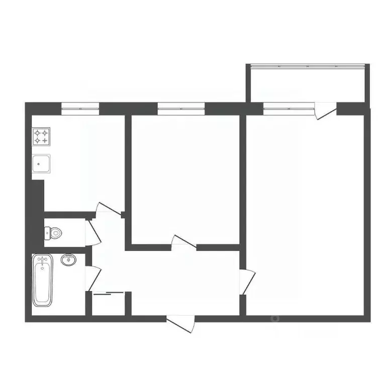 2-к кв. Амурская область, Тында Школьная ул., 17 (50.8 м) - Фото 2
