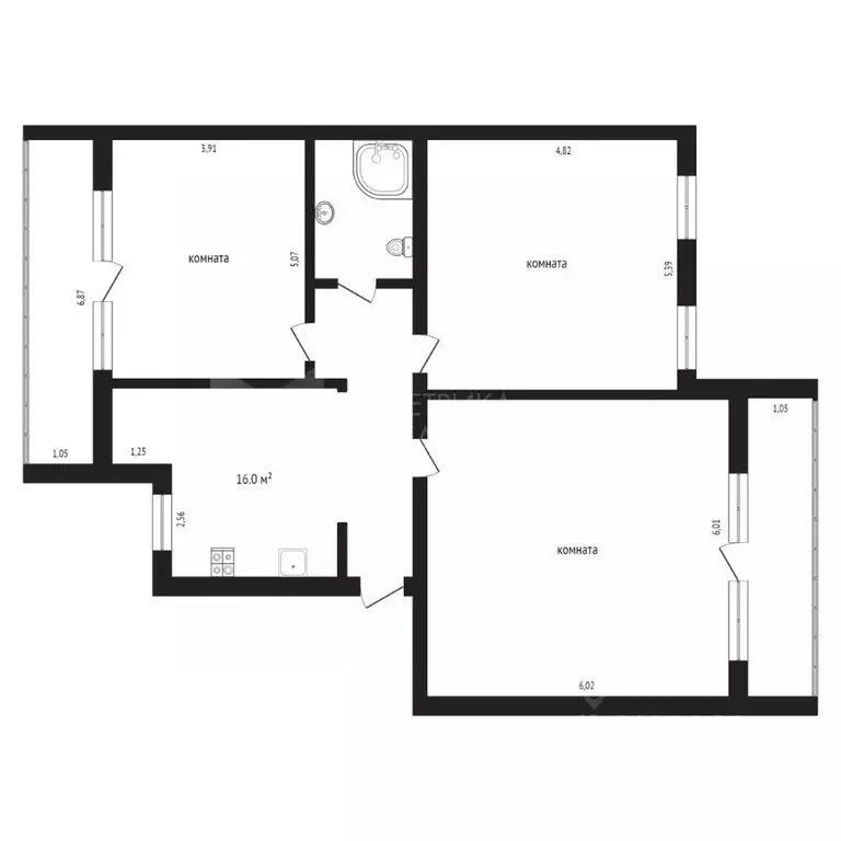3-к кв. Тюменская область, Тюмень Северная ул., 3 (112.7 м) - Фото 1