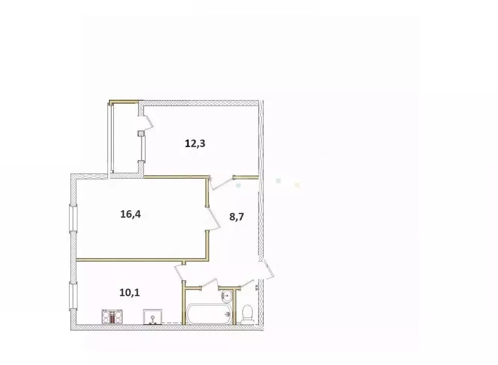 2-к кв. Санкт-Петербург ул. Маршала Захарова, 60 (51.0 м) - Фото 1