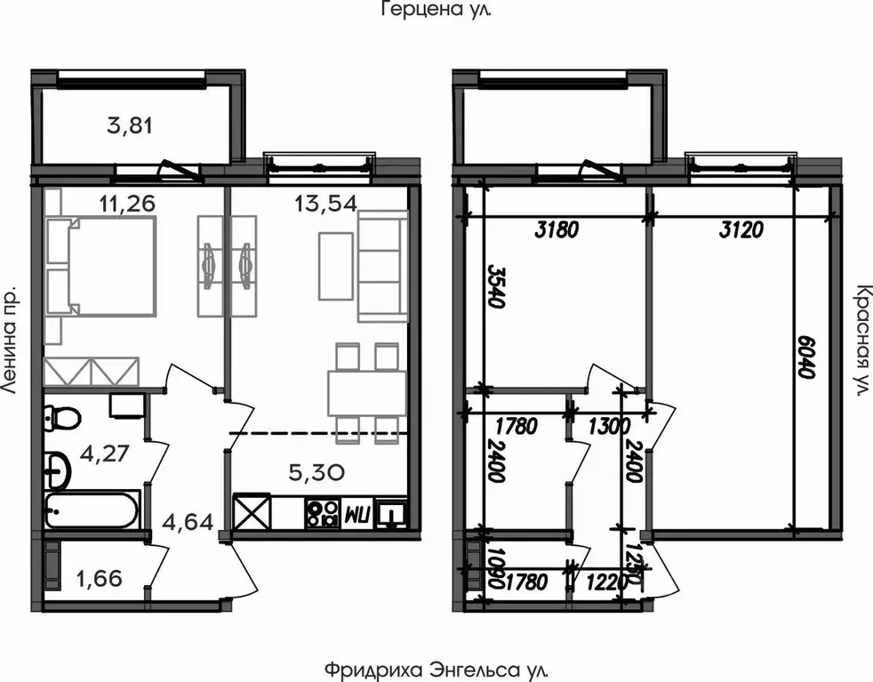 2-к кв. Карелия, Петрозаводск ул. Герцена, 32 (44.48 м) - Фото 0