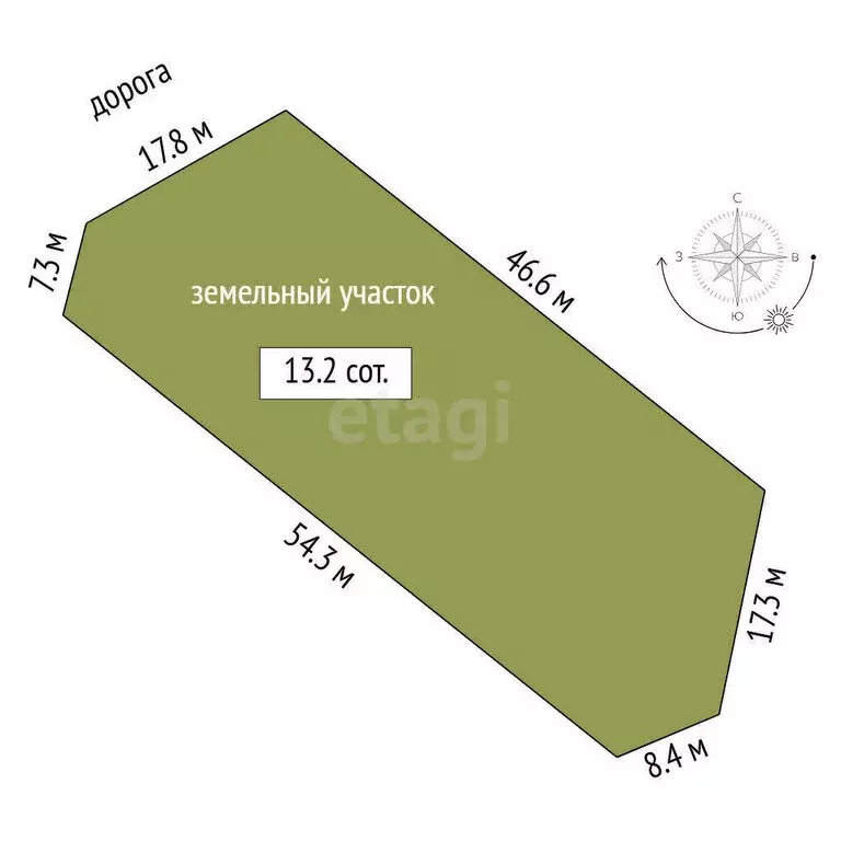 Участок в Тюмень, СНТ Надежда-2, Солнечная улица (13.19 м) - Фото 0