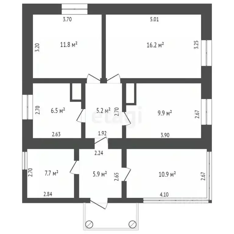 Дом в Крым, Первомайское с/пос, пос. Упорное ул. Краснодарская, 9 (74 ... - Фото 2