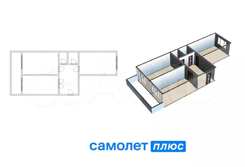 2-к. квартира, 87,6 м, 8/9 эт. - Фото 0