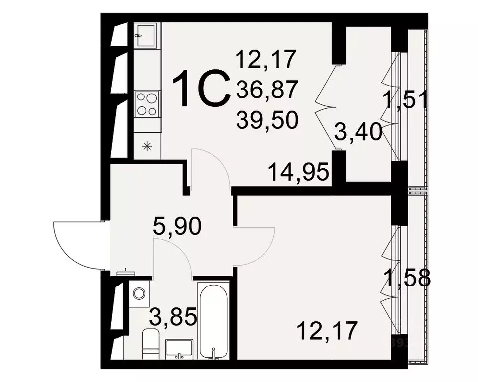 1-к кв. Тульская область, Тула Мясново мкр, Сегодня жилой комплекс ... - Фото 1