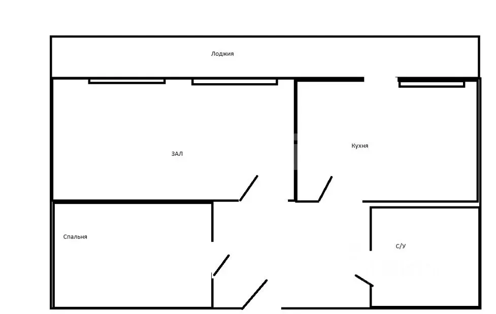 2-к кв. Татарстан, Казань ул. Серова, 48 (41.0 м) - Фото 2