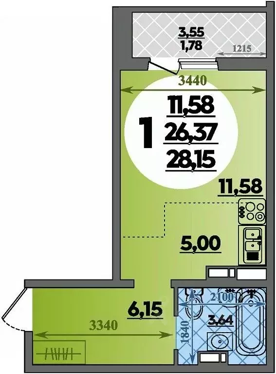 Студия Краснодарский край, Краснодар ул. Генерал-лейтенанта Александра ... - Фото 0