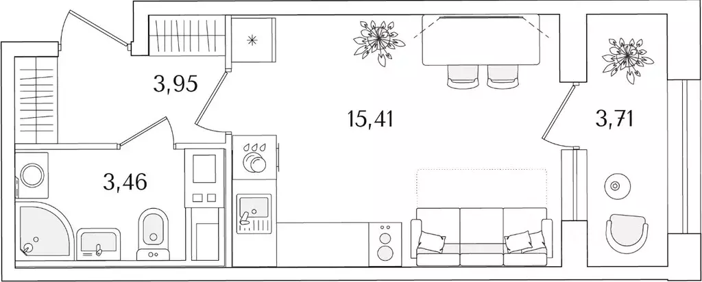 Студия Санкт-Петербург Аурум жилой комплекс (24.68 м) - Фото 1