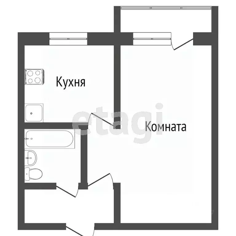 1-к кв. Крым, Симферополь ул. Гагарина (35.0 м) - Фото 1