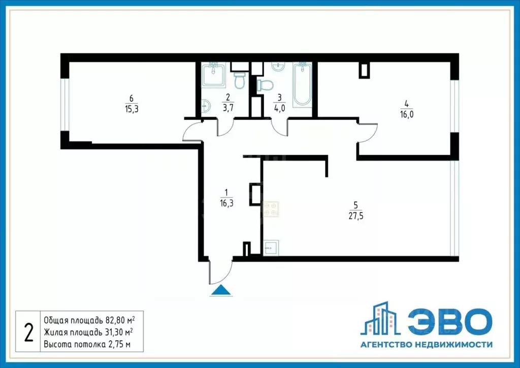2-к кв. Санкт-Петербург Белоостровская ул., 12 (82.8 м) - Фото 2