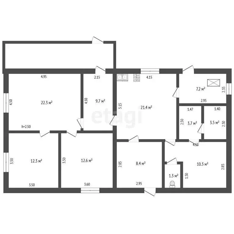 Дом в посёлок Куеда, Центральная улица (118 м) - Фото 1