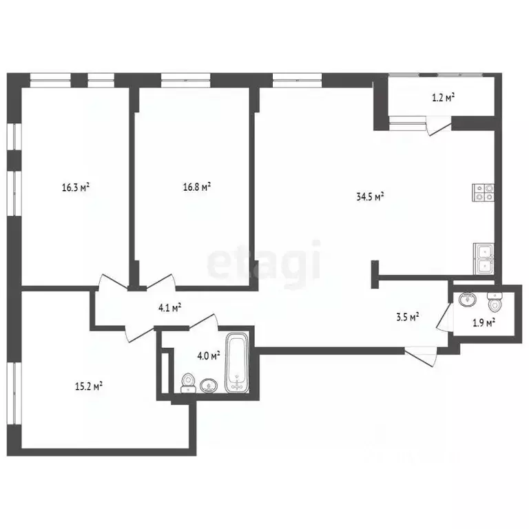 4-к кв. Москва бул. Скандинавский, 19 (97.1 м) - Фото 2