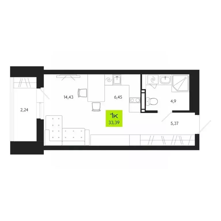 1-к кв. Томская область, Томск Уютный жилой квартал, ул. Маяковского, ... - Фото 0