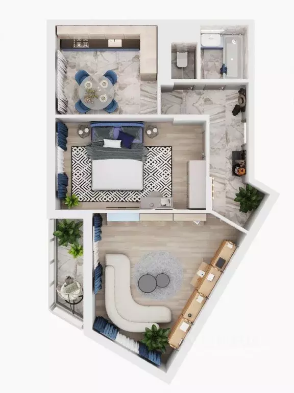 2-к кв. Липецкая область, Липецк Минская ул., 6Б (64.3 м) - Фото 1