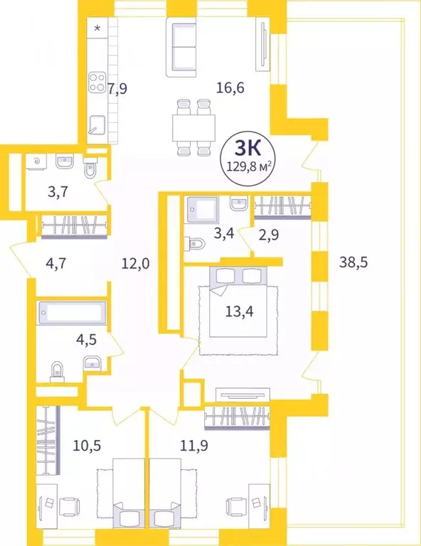 3-к кв. Свердловская область, Екатеринбург ул. 22-го Партсъезда, 3 ... - Фото 0