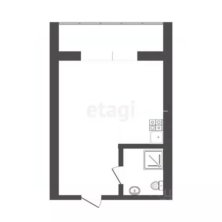 Студия Тюменская область, Тюмень ул. Щорса, 1а (12.0 м) - Фото 1