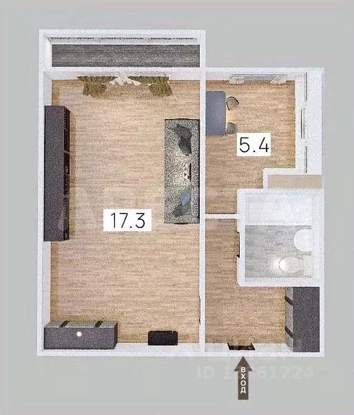 1-к кв. Омская область, Омск Городок Нефтяников мкр, ул. 50 лет ... - Фото 2
