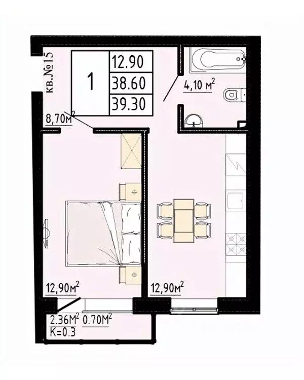 1-к кв. Ленинградская область, Коммунар г. Гатчинский муниципальный ... - Фото 1