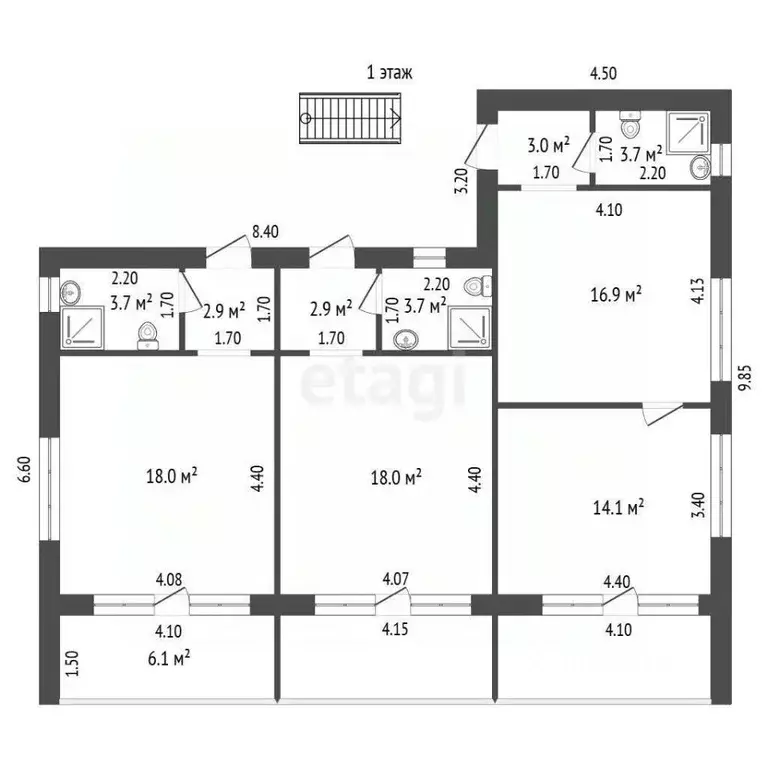 Дом в Крым, Ялта муниципальный округ, Кореиз пгт ш. Кореизское (700 м) - Фото 2