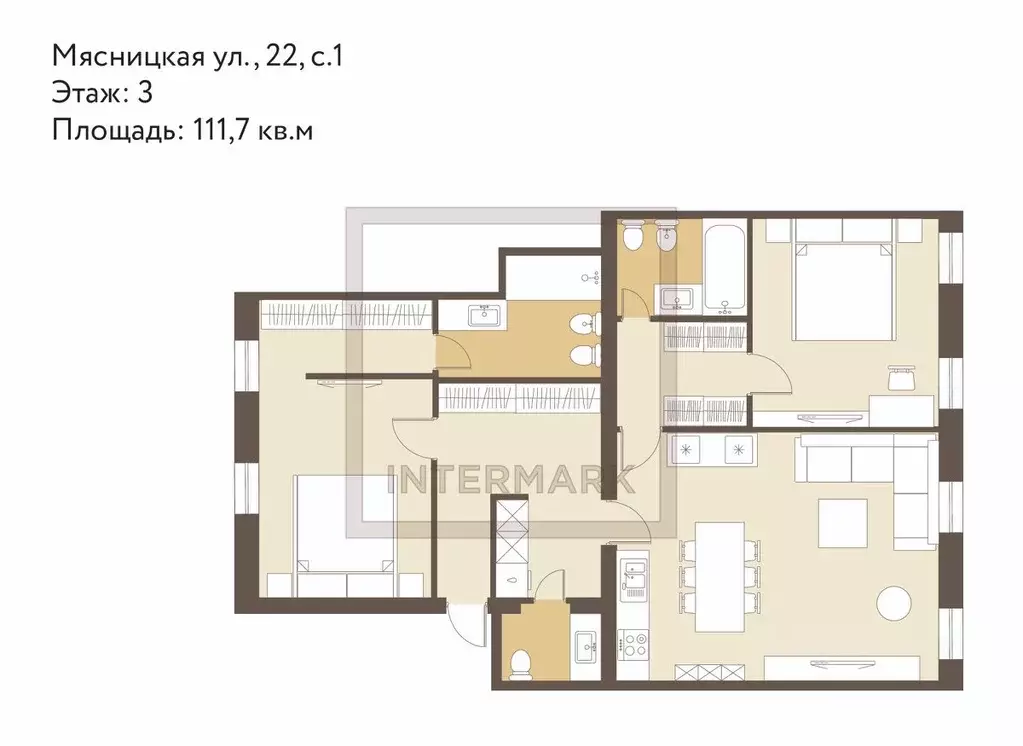 3-к кв. Москва Мясницкая ул., 22С1 (111.7 м) - Фото 2