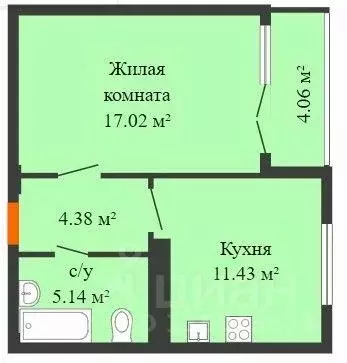 1-к кв. Воронежская область, Воронеж ул. Артамонова, 34Ж (40.0 м) - Фото 0