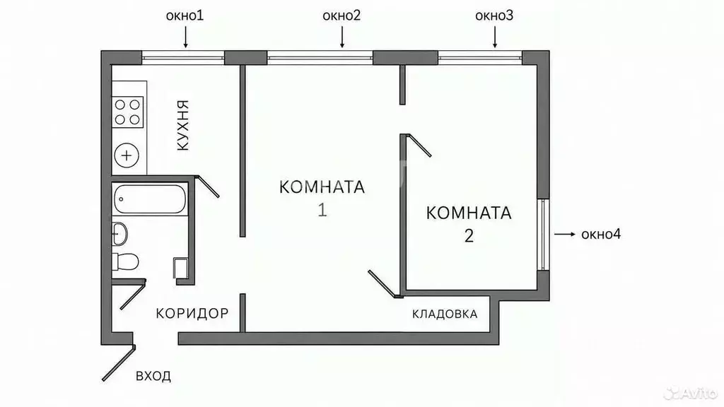 2-к кв. Московская область, Люберцы Хлебозаводская ул., 6 (39.7 м) - Фото 2