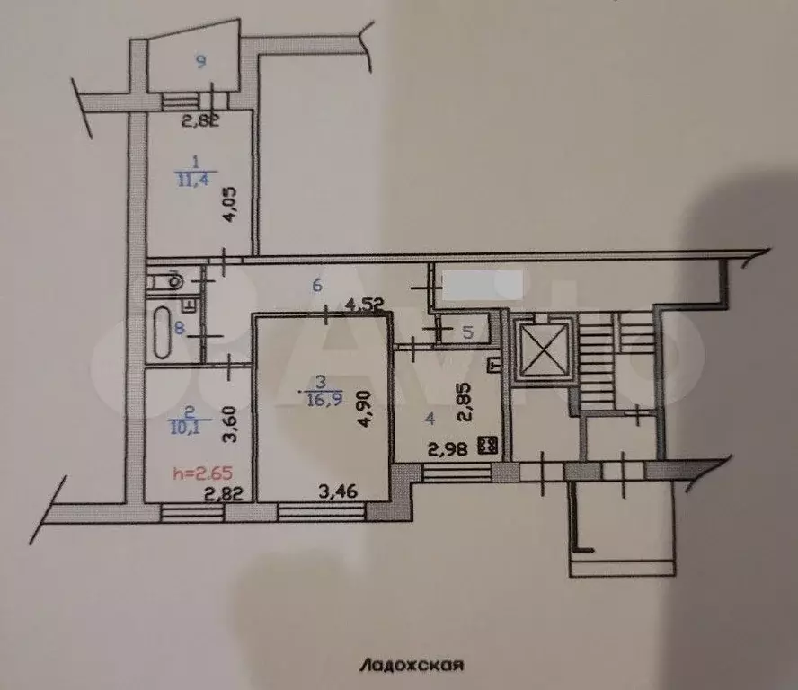 3-к. квартира, 67 м, 1/9 эт. - Фото 0