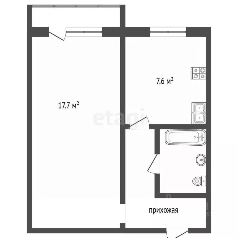 1-к кв. Ямало-Ненецкий АО, Муравленко ул. Нефтяников, 17 (34.4 м) - Фото 0