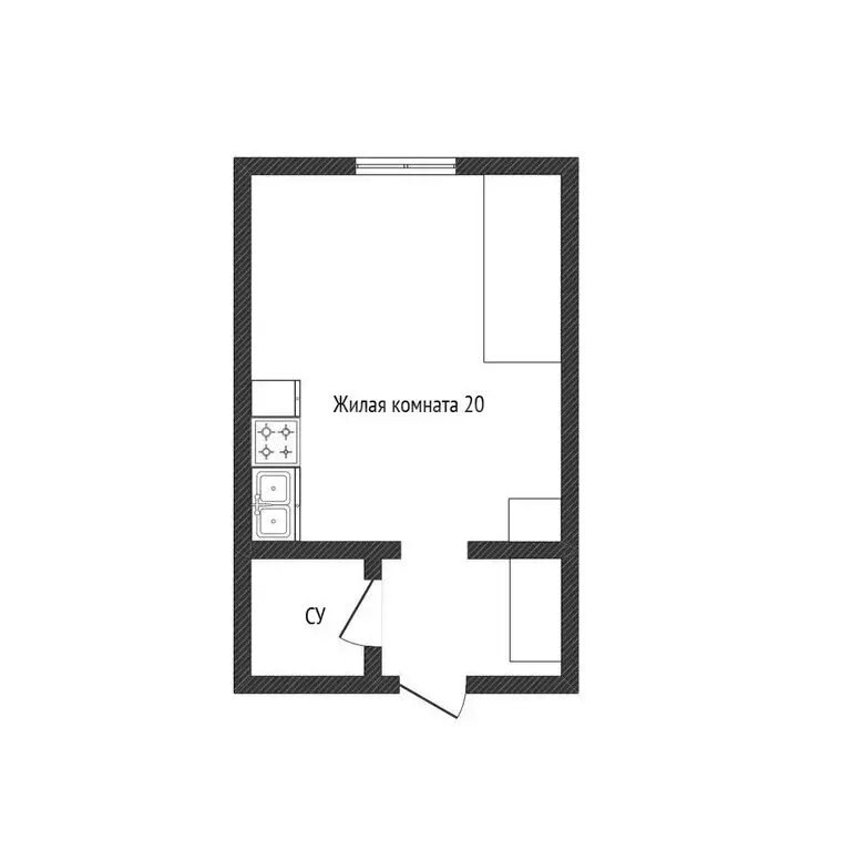 Квартира-студия: посёлок Знаменский, Берёзовая улица, 1 (27.7 м) - Фото 1