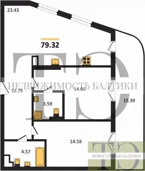 2-к кв. Калининградская область, Светлогорск ул. Нахимова (79.32 м) - Фото 0