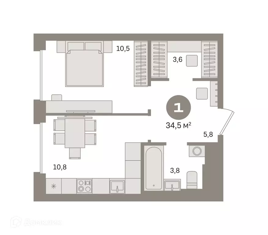 Продаётся 1-к квартира, 34.5 м - Фото 0