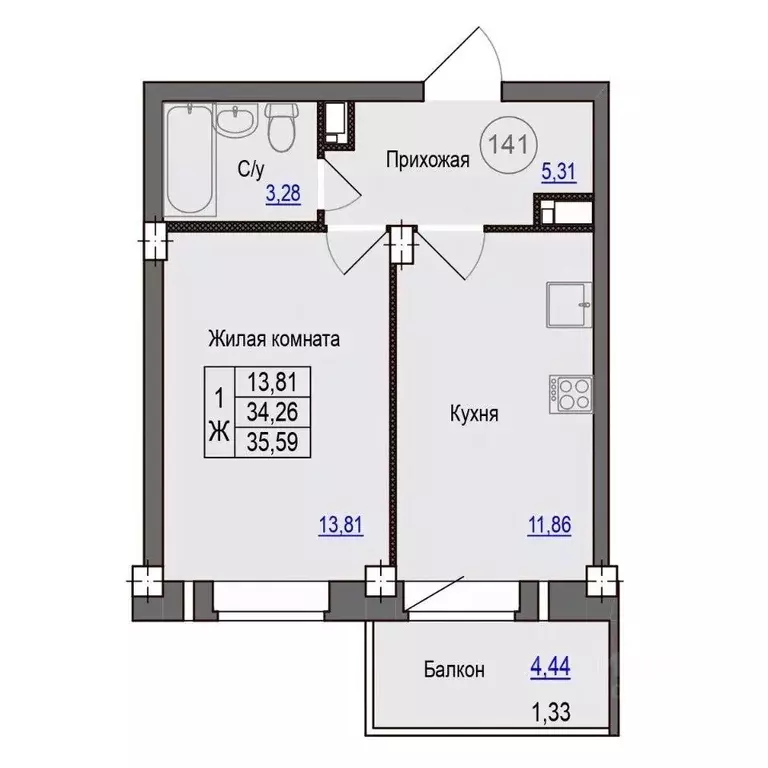 1-к кв. Псковская область, Псковский район, Завеличенская волость, д. ... - Фото 1