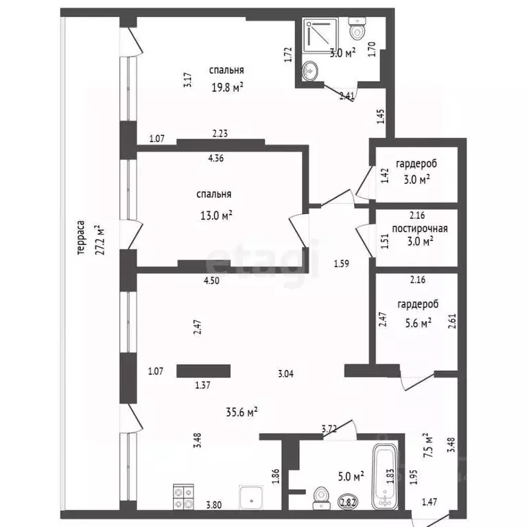 2-к кв. Тюменская область, Тюмень ул. 50 лет Октября, 57Бк2 (95.9 м) - Фото 2